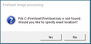 FireVoxel key file not found. Specify exact location?
