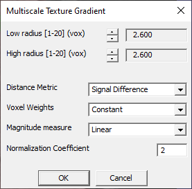 Multiscale Texture Gradient Dialog