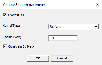 Volume Smooth parameter dialog